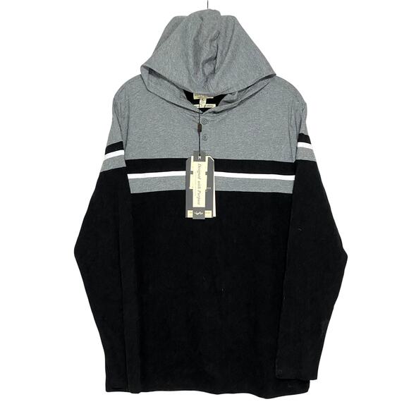 Scott James England Other - Scott James England Henley Pullover Sweater Hoodie Men L Colorblock Striped NWT